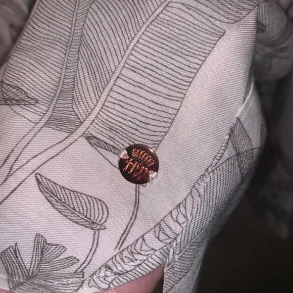 Harris Wilson Cesarine Birds Botanical Print White Grey Viscose  Button Up Shirt - Picture 6 of 12